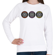 PRINTFASHION F1 gumik - Női pulóver - Fehér női pulóver, kardigán