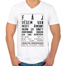 PRINTFASHION F Á J - Férfi V-nyakú póló - Fehér férfi póló
