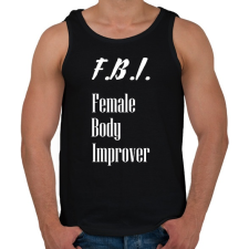 PRINTFASHION F.B.I. - női test fejlesztő - Férfi atléta - Fekete atléta, trikó