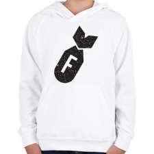 PRINTFASHION F bomb - Gyerek kapucnis pulóver - Fehér gyerek pulóver, kardigán