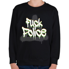 PRINTFASHION F*ck police - Gyerek pulóver - Fekete gyerek pulóver, kardigán