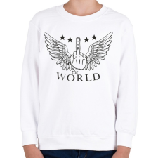 PRINTFASHION F*ck the world - Gyerek pulóver - Fehér gyerek pulóver, kardigán