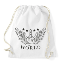 PRINTFASHION F*ck the world - Sportzsák, Tornazsák - Fehér tornazsák