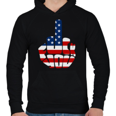 PRINTFASHION F*ck You! USA for life! - Férfi kapucnis pulóver - Fekete