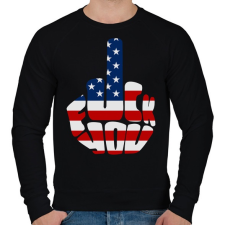 PRINTFASHION F*ck You! USA for life! - Férfi pulóver - Fekete férfi pulóver, kardigán