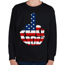 PRINTFASHION F*ck You! USA for life! - Gyerek pulóver - Fekete gyerek pulóver, kardigán