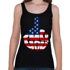 PRINTFASHION F*ck You! USA for life! - Női atléta - Fekete női trikó