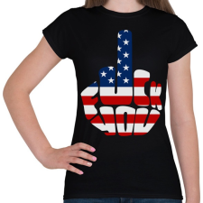 PRINTFASHION F*ck You! USA for life! - Női póló - Fekete női póló