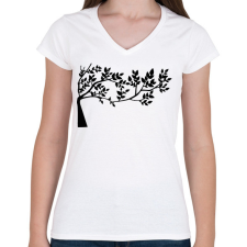 PRINTFASHION Fa - Női V-nyakú póló - Fehér női póló
