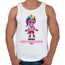 PRINTFASHION Fabio Sparklemane - Fortnite Season 8 - Férfi atléta - Fehér