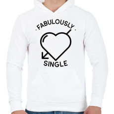 PRINTFASHION Fabulously single - Férfi kapucnis pulóver - Fehér