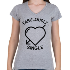 PRINTFASHION Fabulously single - Női V-nyakú póló - Sport szürke női póló