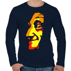 PRINTFASHION Face - Férfi hosszú ujjú póló - Sötétkék