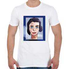 PRINTFASHION Face in Blue - Férfi póló - Fehér férfi póló