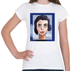 PRINTFASHION Face in Blue - Női póló - Fehér