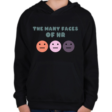 PRINTFASHION Faces of HR - Gyerek kapucnis pulóver - Fekete gyerek pulóver, kardigán