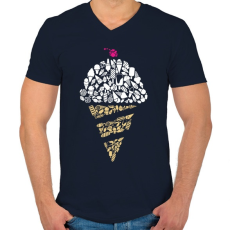 PRINTFASHION Fagyi - Férfi V-nyakú póló - Sötétkék