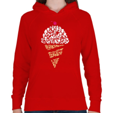 PRINTFASHION Fagyi - Női kapucnis pulóver - Piros