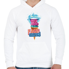 PRINTFASHION Fagyi szezon! - Férfi kapucnis pulóver - Fehér