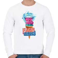 PRINTFASHION Fagyi szezon! - Férfi pulóver - Fehér férfi pulóver, kardigán