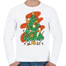 PRINTFASHION Fagyis karácsonyfa - Férfi pulóver - Fehér férfi pulóver, kardigán