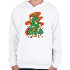 PRINTFASHION Fagyis karácsonyfa - Gyerek kapucnis pulóver - Fehér