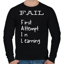 PRINTFASHION FAIL - First Attempt to Learning - Férfi pulóver - Fekete férfi pulóver, kardigán