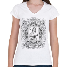 PRINTFASHION Fairy - Női V-nyakú póló - Fehér női póló