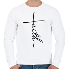 PRINTFASHION Faith : Hit 1 - Férfi pulóver - Fehér férfi pulóver, kardigán