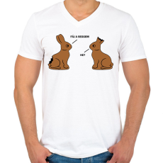 PRINTFASHION Fáj a seggem - Férfi V-nyakú póló - Fehér