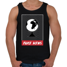 PRINTFASHION Fake News - Férfi atléta - Fekete atléta, trikó