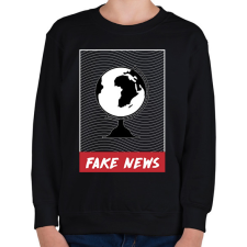 PRINTFASHION Fake News - Gyerek pulóver - Fekete gyerek pulóver, kardigán
