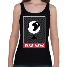 PRINTFASHION Fake News - Női atléta - Fekete női trikó