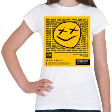 PRINTFASHION Fake Smile - Női póló - Fehér női póló