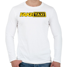 PRINTFASHION Fake Taxi - Férfi hosszú ujjú póló - Fehér férfi póló