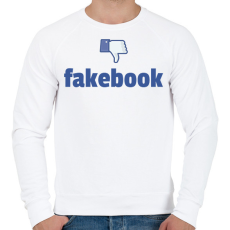 PRINTFASHION fakebook - Férfi pulóver - Fehér