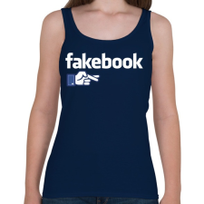 PRINTFASHION Fakebook - Női atléta - Sötétkék női trikó