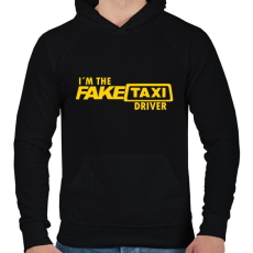 PRINTFASHION Faketaxi Driver  - Férfi kapucnis pulóver - Fekete