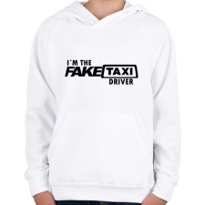 PRINTFASHION Faketaxi Driver - Gyerek kapucnis pulóver - Fehér gyerek pulóver, kardigán