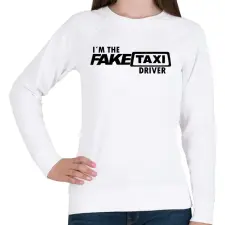 PRINTFASHION Faketaxi Driver - Női pulóver - Fehér női pulóver, kardigán