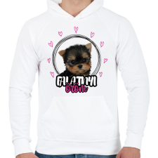 PRINTFASHION Falatnyi öröm - Férfi kapucnis pulóver - Fehér férfi pulóver, kardigán