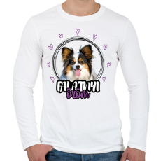 PRINTFASHION Falatnyi öröm - Papillon - Férfi hosszú ujjú póló - Fehér