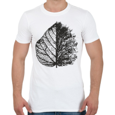 PRINTFASHION Falevél - Férfi póló - Fehér férfi póló