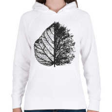 PRINTFASHION Falevél - Női kapucnis pulóver - Fehér