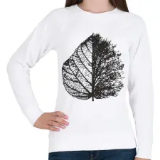 PRINTFASHION Falevél - Női pulóver - Fehér női pulóver, kardigán