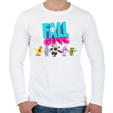 PRINTFASHION Fall Guys - Férfi hosszú ujjú póló - Fehér