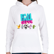 PRINTFASHION Fall Guys - Női kapucnis pulóver - Fehér női pulóver, kardigán