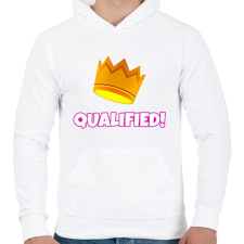 PRINTFASHION Fall Guys: Qualified - Férfi kapucnis pulóver - Fehér férfi pulóver, kardigán