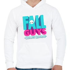 PRINTFASHION Fall Guys Ultimate Knockout - Férfi kapucnis pulóver - Fehér férfi pulóver, kardigán