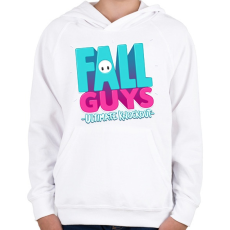 PRINTFASHION Fall Guys Ultimate Knockout - Gyerek kapucnis pulóver - Fehér